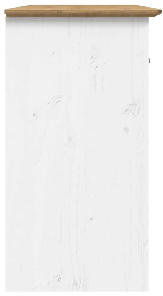 vidaXL Ντουλάπι BODO Λευκό/Καφέ 115,5x44x80 εκ. από Μασίφ Ξύλο Πεύκου
