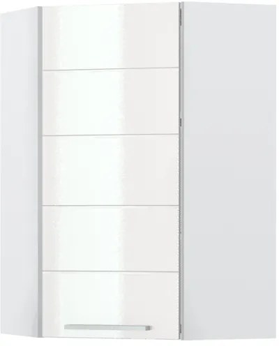 Ντουλάπι κρεμαστό γωνιακό Hudson V9-UG-1K-Λευκό - Λευκό γυαλιστερό
