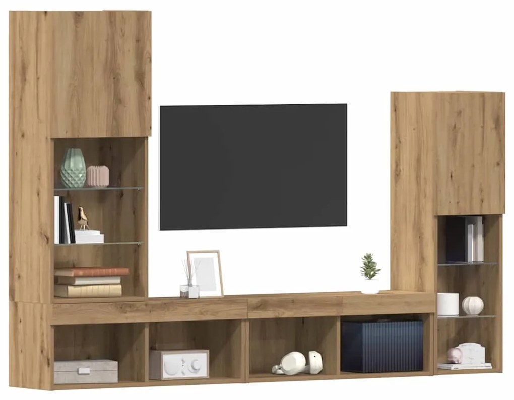 vidaXL Ντουλάπι TV 4 pcs artisan δρυς 40.5 x 30 x 102 εκ.