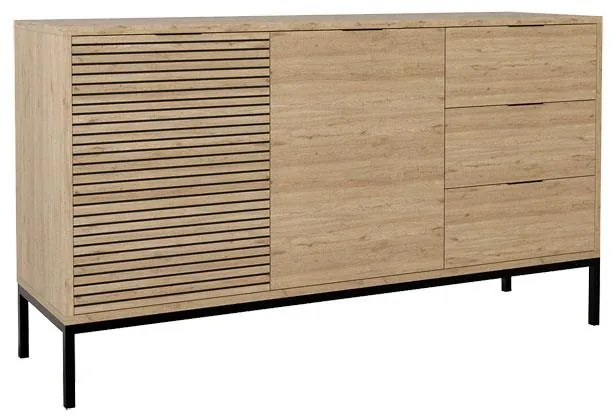 Μπουφές Leodrif μελαμίνης oak-μαύρο 140x40x80εκ 140x40x80 εκ.