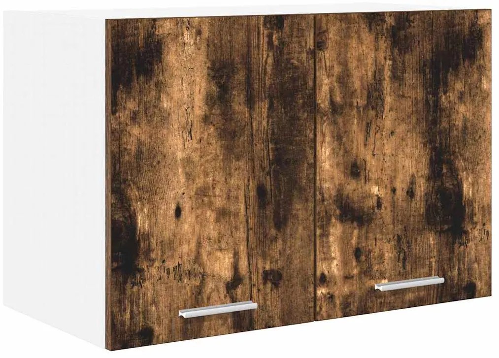 vidaXL Κρεμαστό ντουλάπι Riga Καπνιστός Δρυς και Λευκό 60 x 31 x 40 εκ