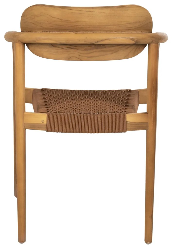 Πολυθρόνα OSLO Ξύλο Teak Φυσικό και Καφέ Σχοινί 55x54x80Yεκ. 55x54x80 εκ.