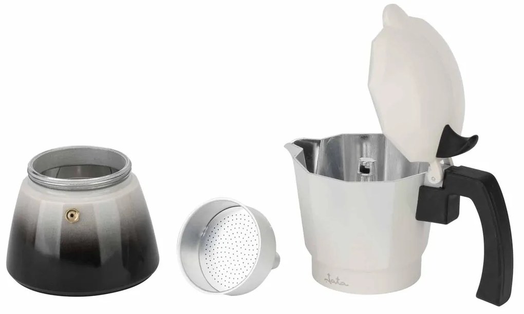 Ιταλικη καφετιερα JATA HCAF2406 Κρεμ Αλουμίνιο 6 φλιτζάνια