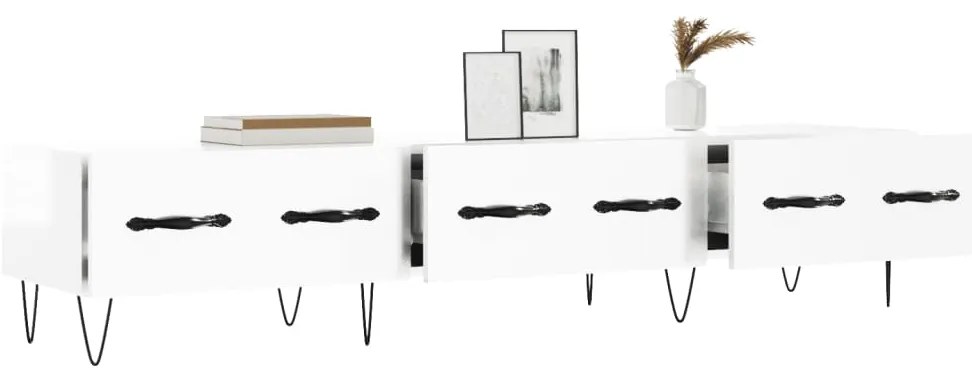 vidaXL Έπιπλο Τηλεόρασης Γυαλ. Λευκό 150x36x30 εκ. Επεξεργασμένο Ξύλο