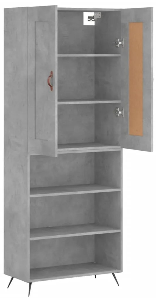 vidaXL Ντουλάπι Γκρι Σκυροδέματος 69,5x34x180 εκ. Επεξεργασμένο Ξύλο