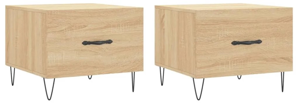vidaXL Τραπεζάκια Σαλονιού 2 τεμ Sonoma Δρυς 50x50x40 εκ Επεξ. Ξύλο