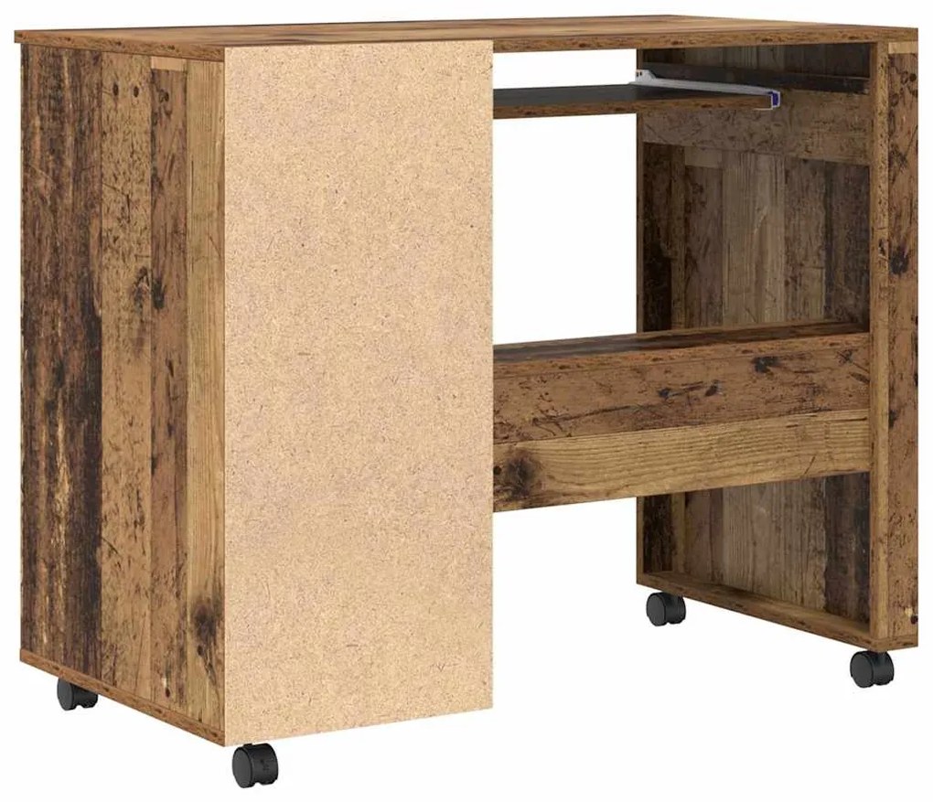 vidaXL Γραφείο με Ρόδες Παλιό Ξύλο 91 x 50 x 77 εκ. Επεξεργασμένο ξύλο