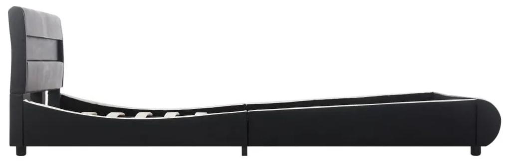 Πλαίσιο Κρεβατιού με LED Μαύρο 160x200 εκ. από Συνθετικό Δέρμα - Μαύρο