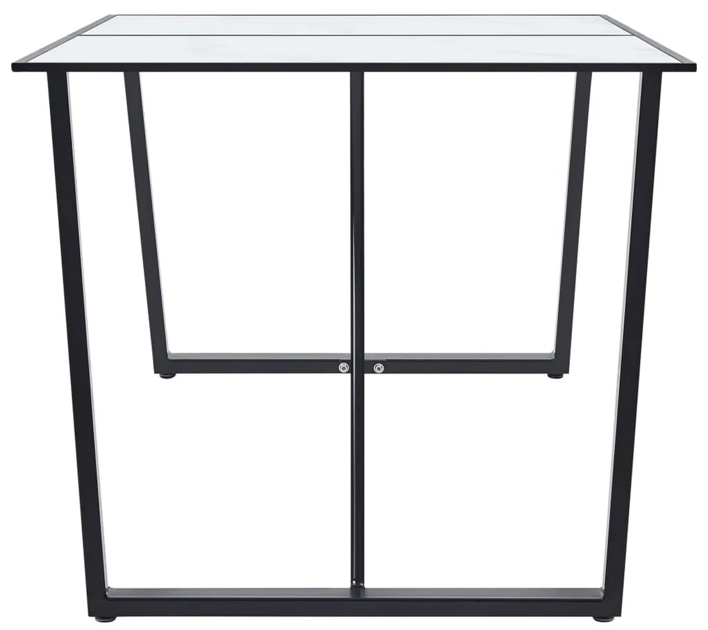 vidaXL Τραπεζαρία Λευκή 160 x 80 x 75 εκ. από Ψημένο Γυαλί