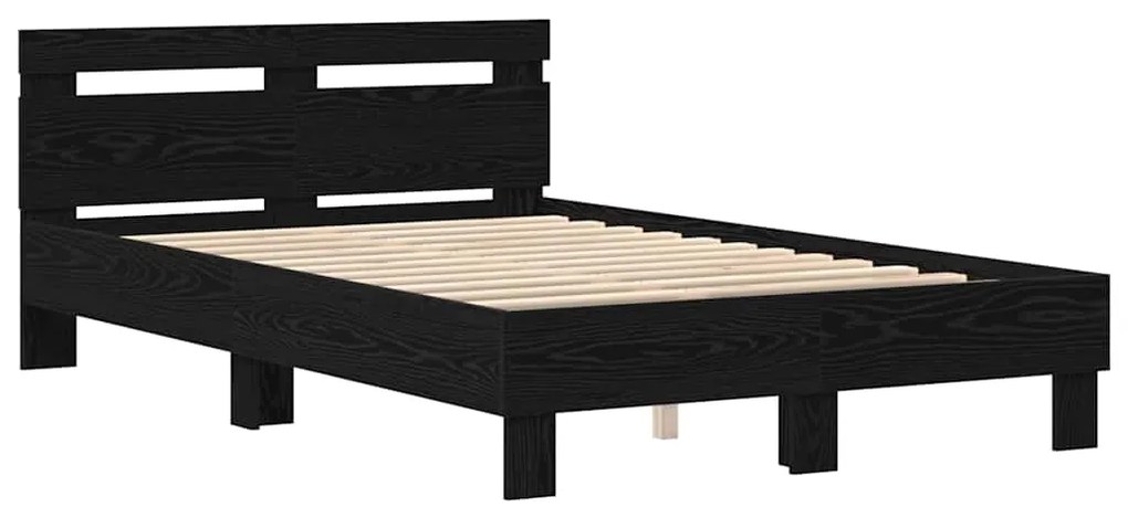 vidaXL Σκελετός Κρεβατιού Μαύρη δρυς 135 x 190 cm Επεξεργασμένο ξύλο