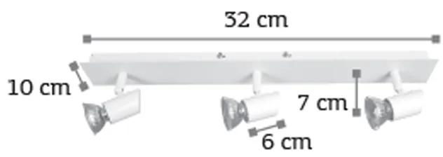 Επιτοίχιο σποτ από μέταλλο σε λευκή απόχρωση (9078-3Φ-Λευκό) - Μέταλλο - 9078-3Φ-Λευκό