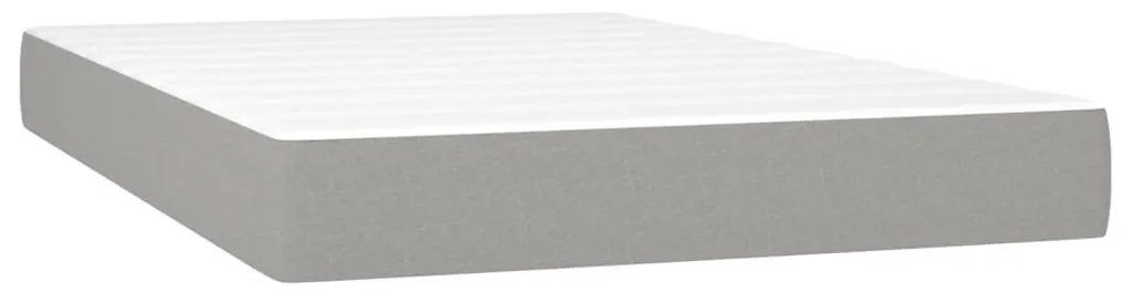 vidaXL Κρεβάτι Boxspring με Στρώμα &amp; LED Αν.Γκρι 120x190εκ. Υφασμάτινο