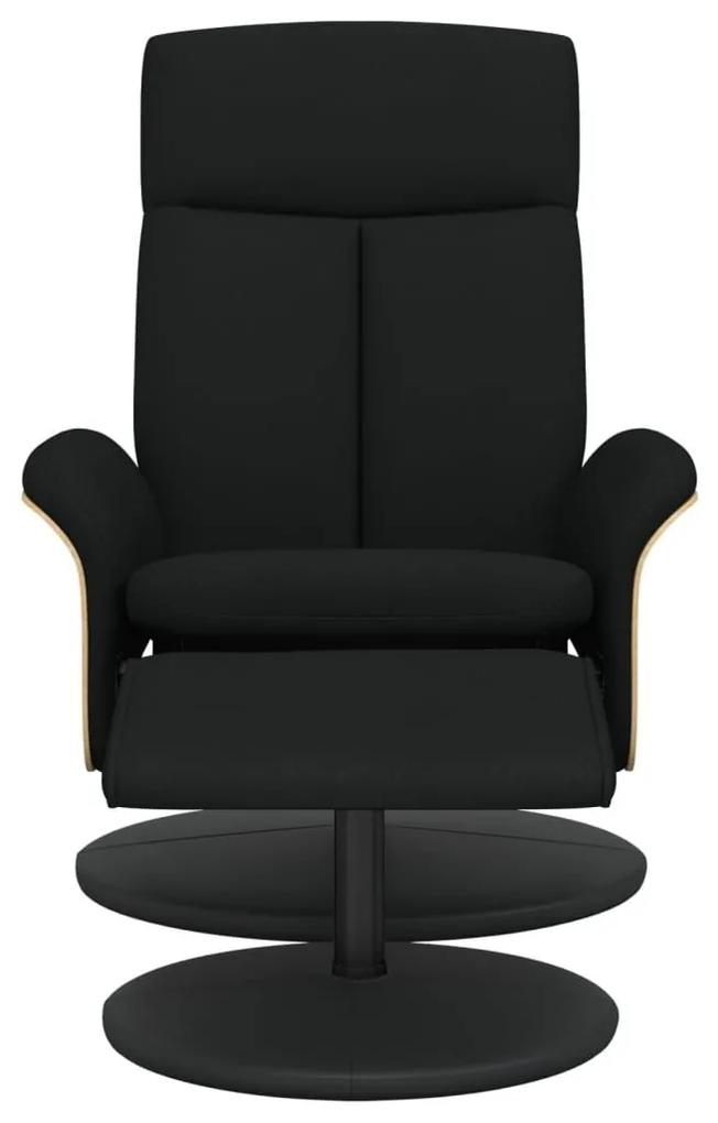 Πολυθρόνα Ανακλινόμενη με Υποπόδιο Μαύρη Υφασμάτινη - Μαύρο