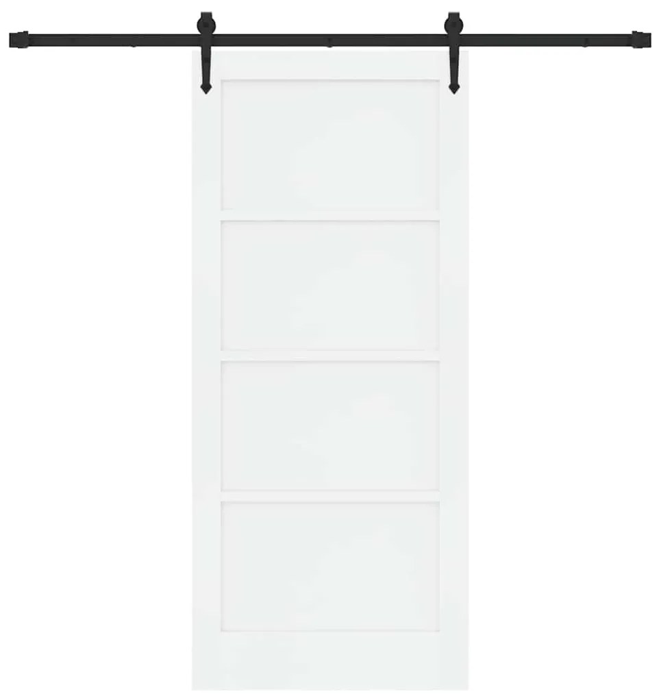 vidaXL Συρόμενη Πόρτα Λευκό και μαύρο 86 x 198.5 cm