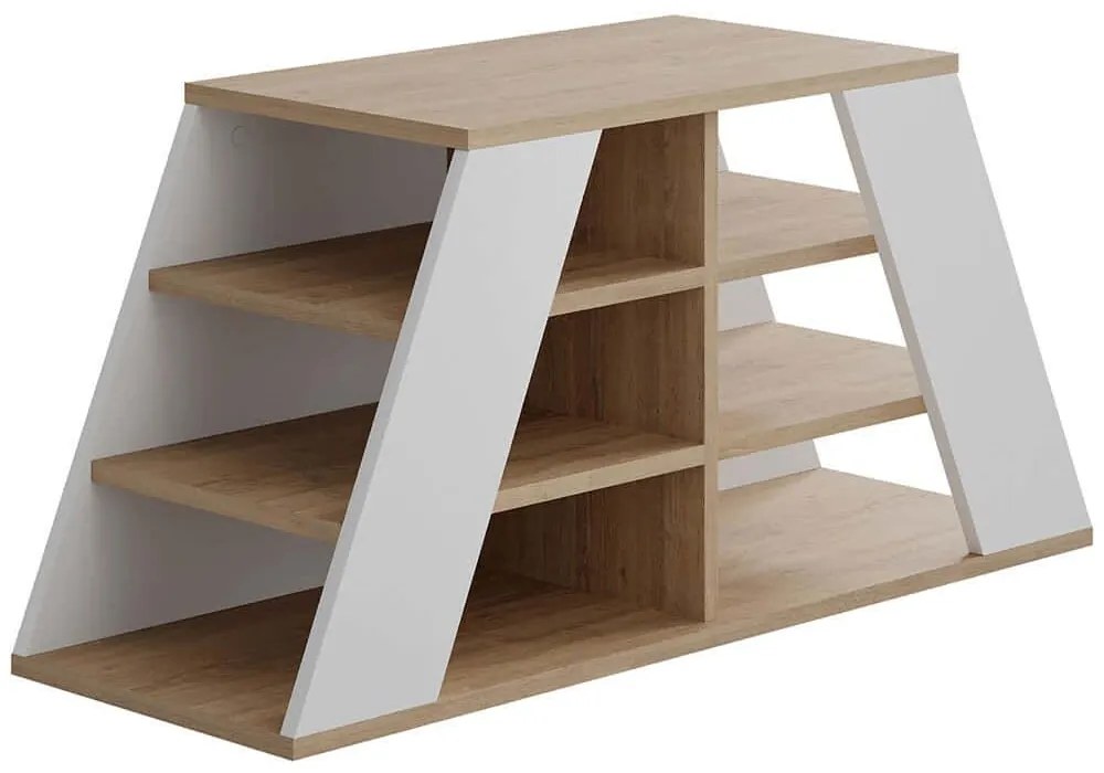 Παπουτσοθήκη Pyramid 855DTE5165 105,5x37,5x50cm Oak-White Μοριοσανίδα, Μελαμίνη