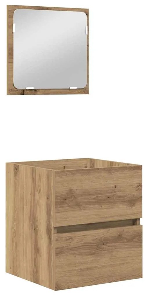 vidaXL Σετ Επίπλων Μπάνιου 3 pcs Μαύρο Δρυς και Λευκό Κανονικός