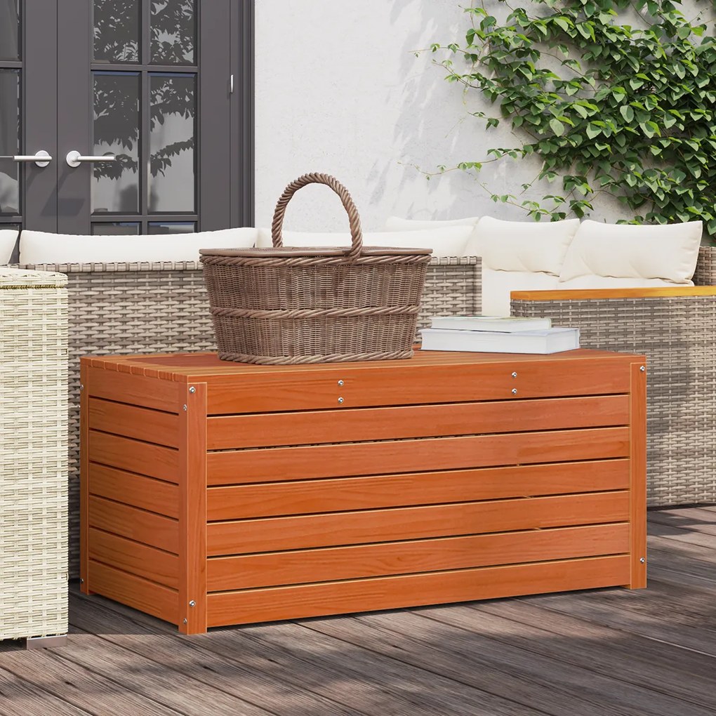 vidaXL Κουτί αποθήκευσης κήπου Καφέ κεριού 101 x 50.5 x 46.5 cm