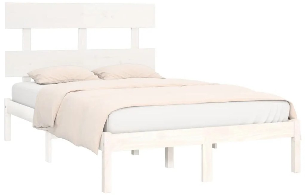 vidaXL Πλαίσιο Κρεβατιού Λευκό 160 x 200 εκ. από Μασίφ Ξύλο