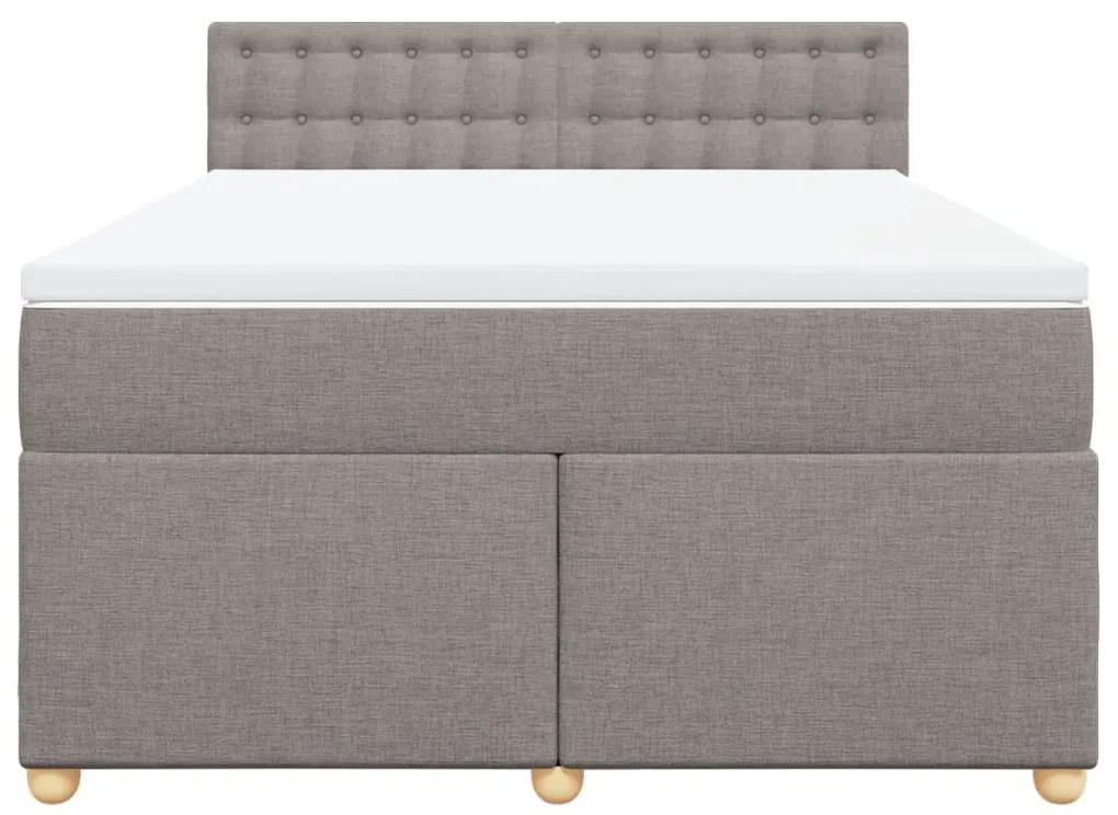 Κρεβάτι Boxspring με Στρώμα Taupe 140x190 εκ. Υφασμάτινο - Μπεζ-Γκρι