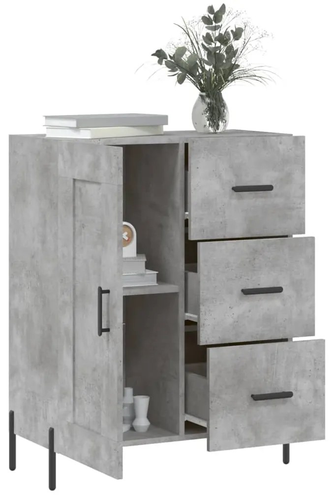 vidaXL Ντουλάπι Γκρι Σκυροδέματος 69,5x34x90 εκ. Επεξεργασμένο Ξύλο