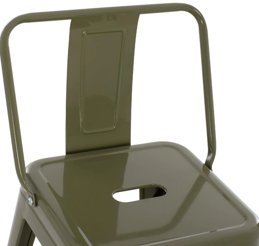 Σκαμπό μπαρ Melita-Pro Μεσαίου ύψους Μεταλλικό Dark Olive Green 43x43x88Υ εκ. 43x43x88 εκ.