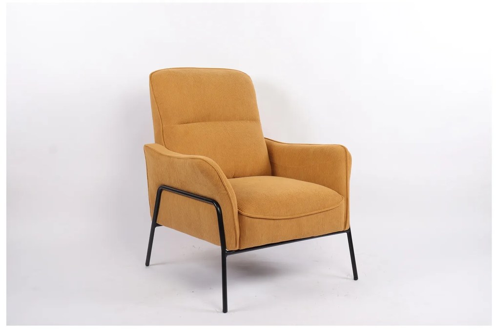 Πολυθρόνα ArteLibre ELAN Πορτοκαλί Ύφασμα Κοτλέ/Μέταλλο 94x77x82cm