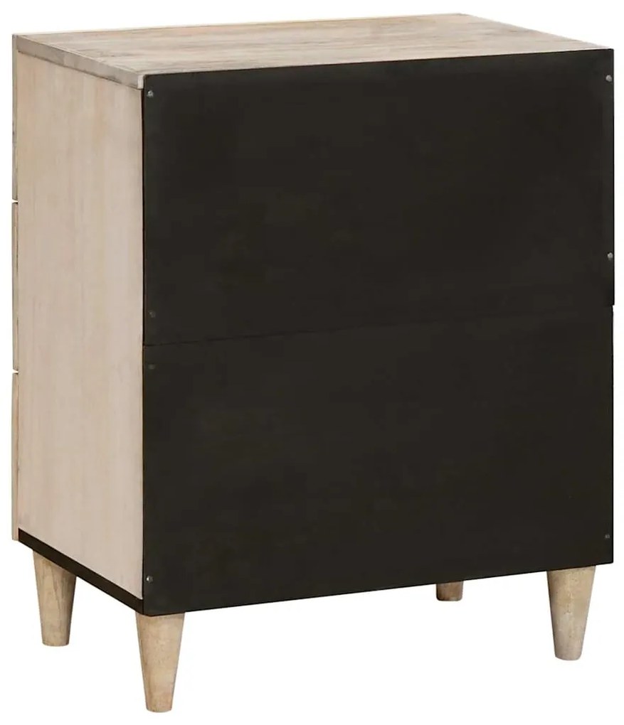 vidaXL Κομοδίνο με συρτάρι Μπεζ 50 x 33 x 60 εκ Μασίφ ξύλο μάνγκο
