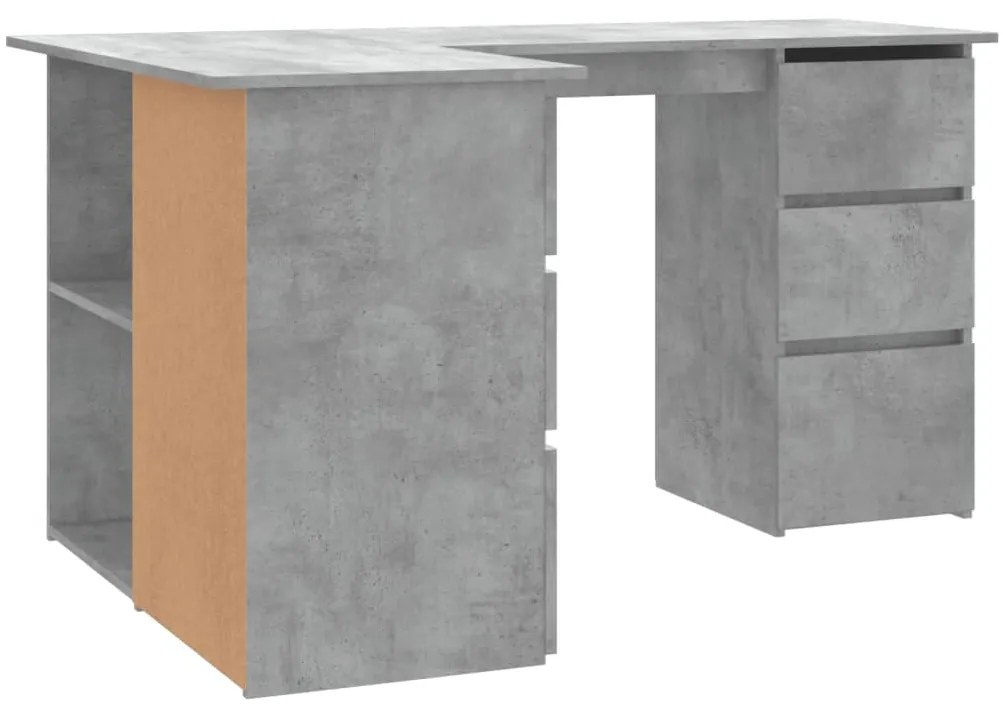 vidaXL Γραφείο Γωνιακό Γκρι Σκυροδέματος 145x100x76 εκ. Επεξ. Ξύλο