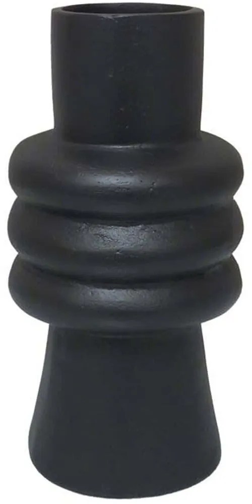 Βάζο Artiom 032480 14x14x26cm Black Αλουμίνιο