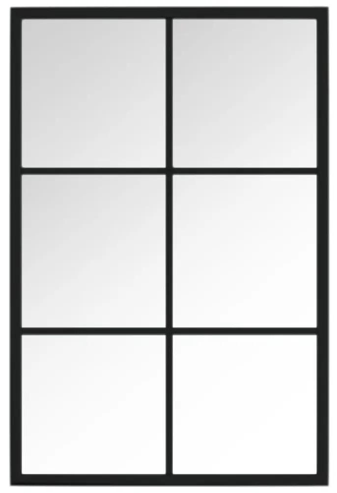Καθρέφτης Τοίχου Μαύρος 60 x 40 εκ. Μεταλλικός - Μαύρο