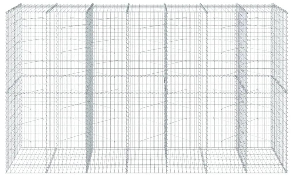 vidaXL Συρματοκιβώτιο με Κάλυμμα 350x100x200εκ από Γαλβανισμένο Χάλυβα