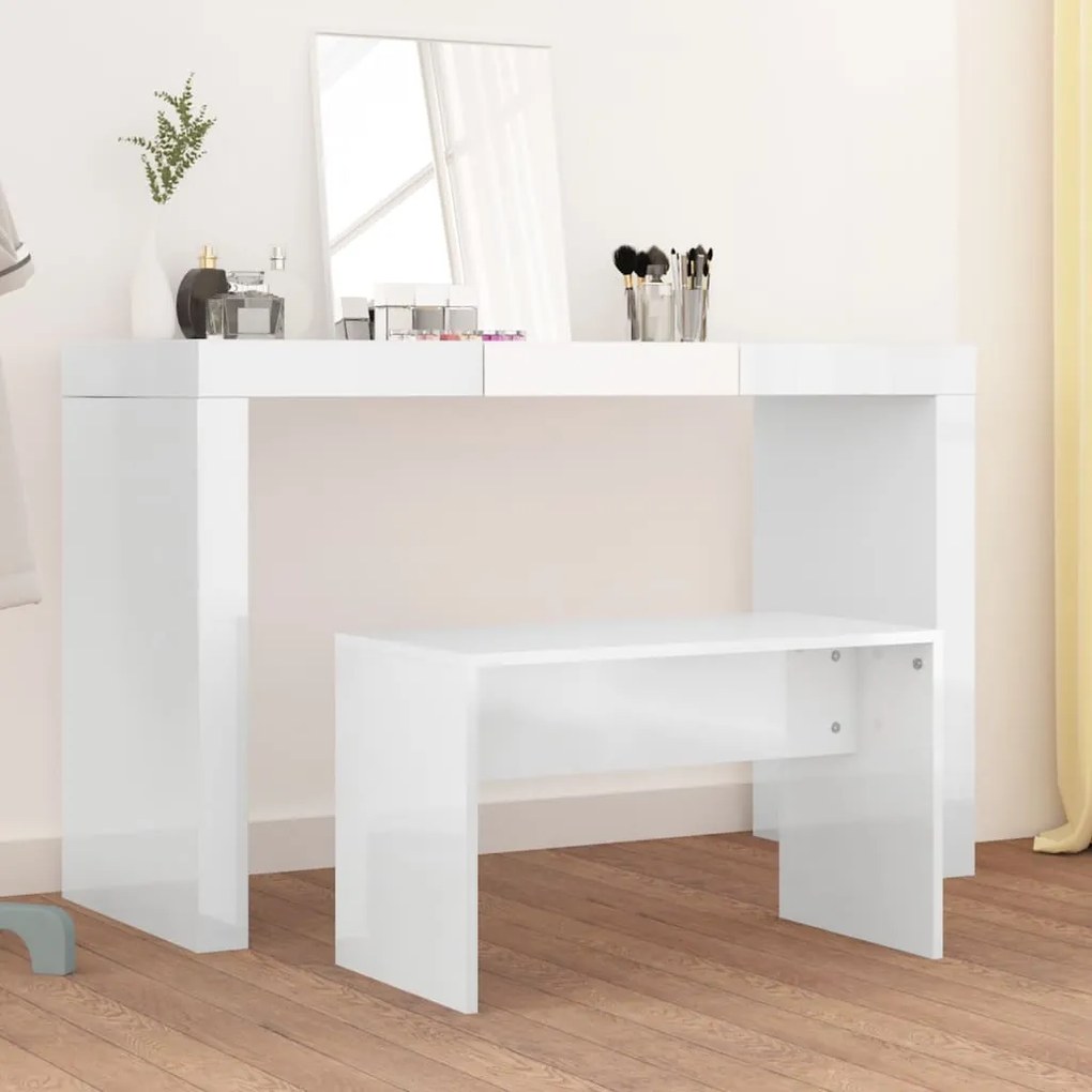 vidaXL Ντουλάπα Γυαλιστερό λευκό 70x35x45 εκ. από Επεξεργασμένο Ξύλο