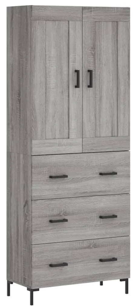 vidaXL Ντουλάπι Γκρι Sonoma 69,5 x 34 x 180 εκ. Επεξεργασμένο Ξύλο