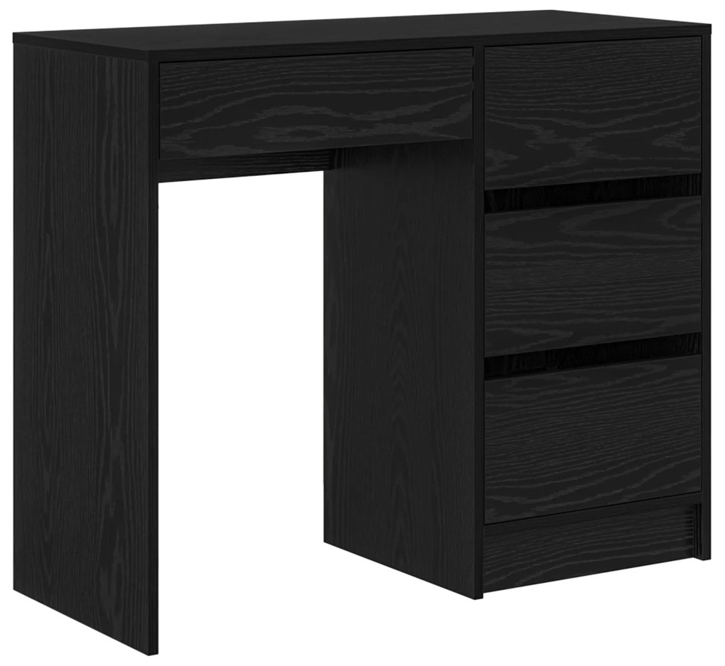 vidaXL Γραφείο με ράφι Μαύρη δρυς 90 x 37.5 x 75 εκ Επεξεργασμένο ξύλο