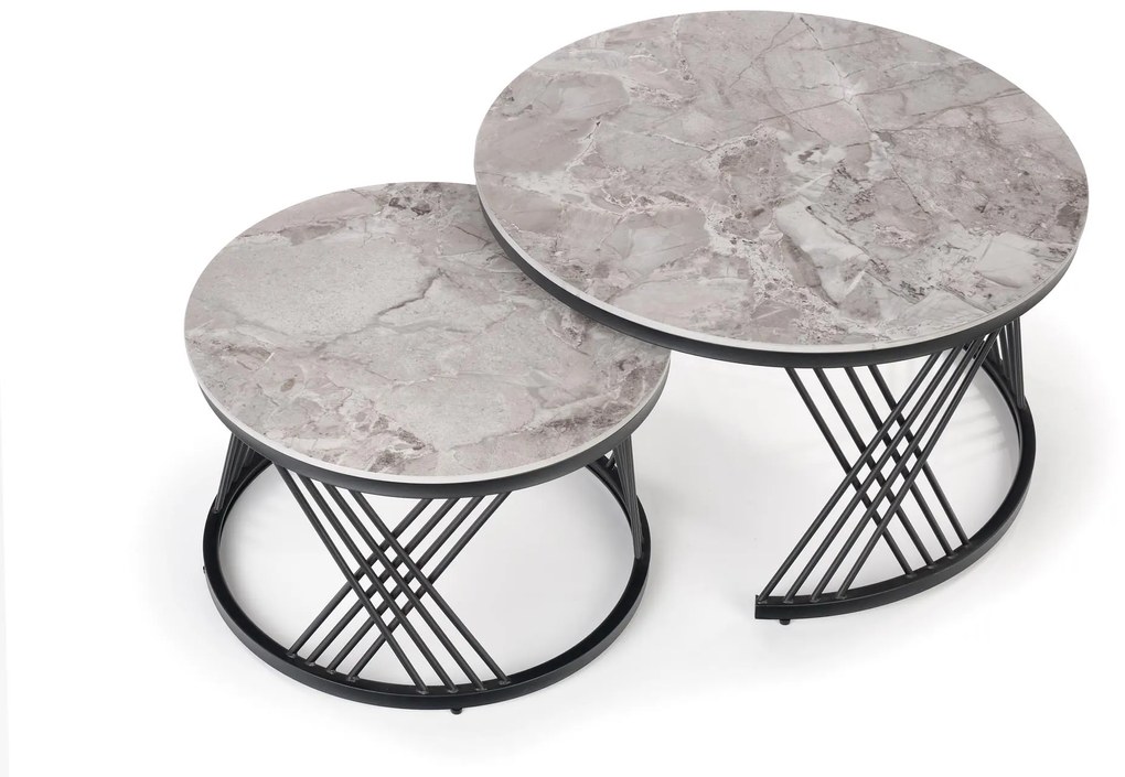 FLAMINGO set of 2 coffee tables, grey marble DIOMMI V-CH-FLAMINGO-LAW