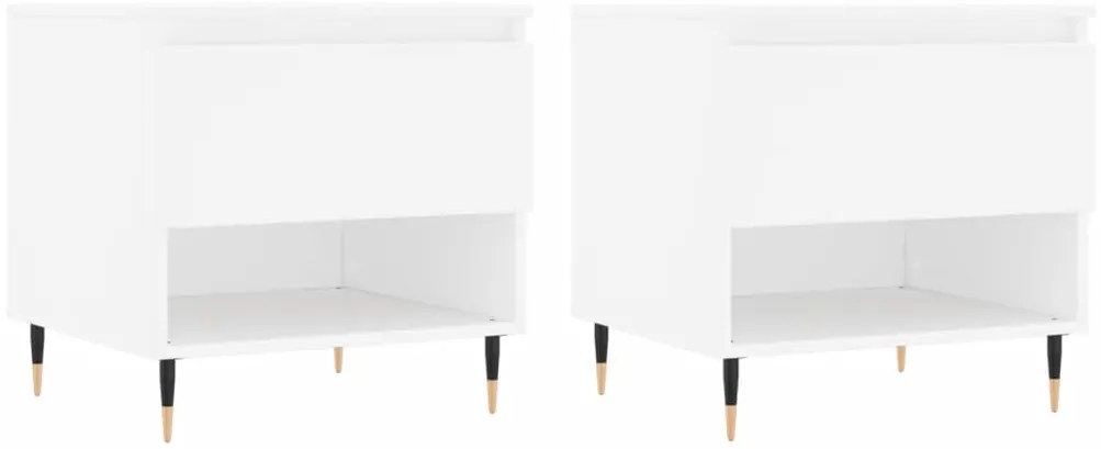 vidaXL Τραπεζάκια Σαλονιού 2 τεμ. Λευκά 50x46x50 εκ Επεξεργασμένο Ξύλο