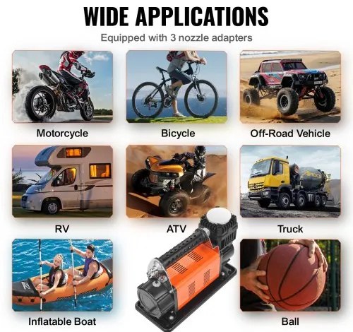 VEVOR Heavy Duty Air Compressor 7.06CFM 150PSI Portable Tire Inflator Air Pump
