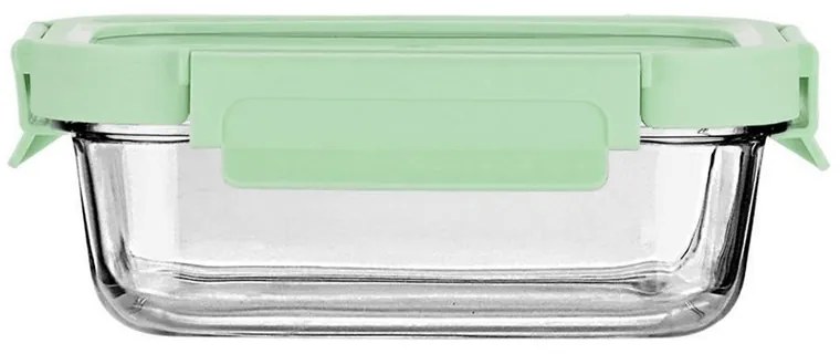 Φαγητοδοχείο Γυάλινο Click&amp;Seal 01-26561 640ml 18,9x14,5x6,7 Green-Clear Estia Πλαστικό, Γυαλί