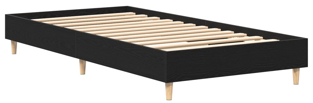 vidaXL Κρεβάτι 90x190 εκ. Μαύρη Δρυς από Ξύλο