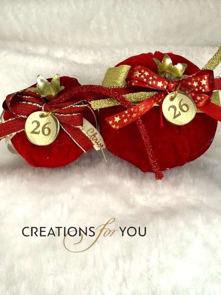 Ρόδι βελούδινο μικρό με χρυσό κοτσάνι 6,5 εκ. - Μπεζ χρυσό