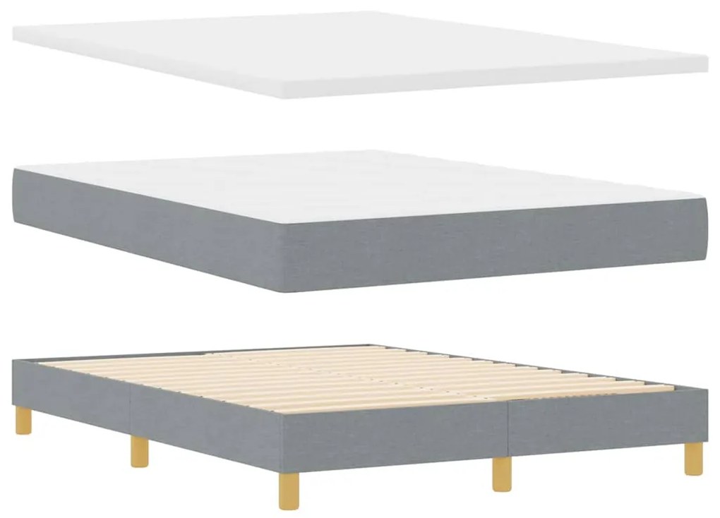 vidaXL Κρεβάτι box spring με στρώμα Ανοιχτό γκρι 140 x 200 cm ύφασμα