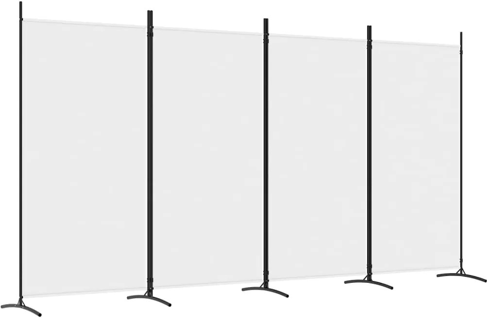 vidaXL Διαχωριστικό Δωματίου με 4 Πάνελ Λευκό 346x180 εκ. από Ύφασμα