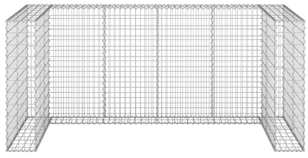 vidaXL Συρματοκιβώτιο Τοίχος για Κάδους 254x100x110 εκ Γαλβαν. Χάλυβας