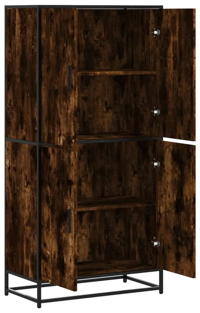 vidaXL Highboard Καπνιστή δρυς 68x35x139 cm Κατασκευασμένο ξύλο