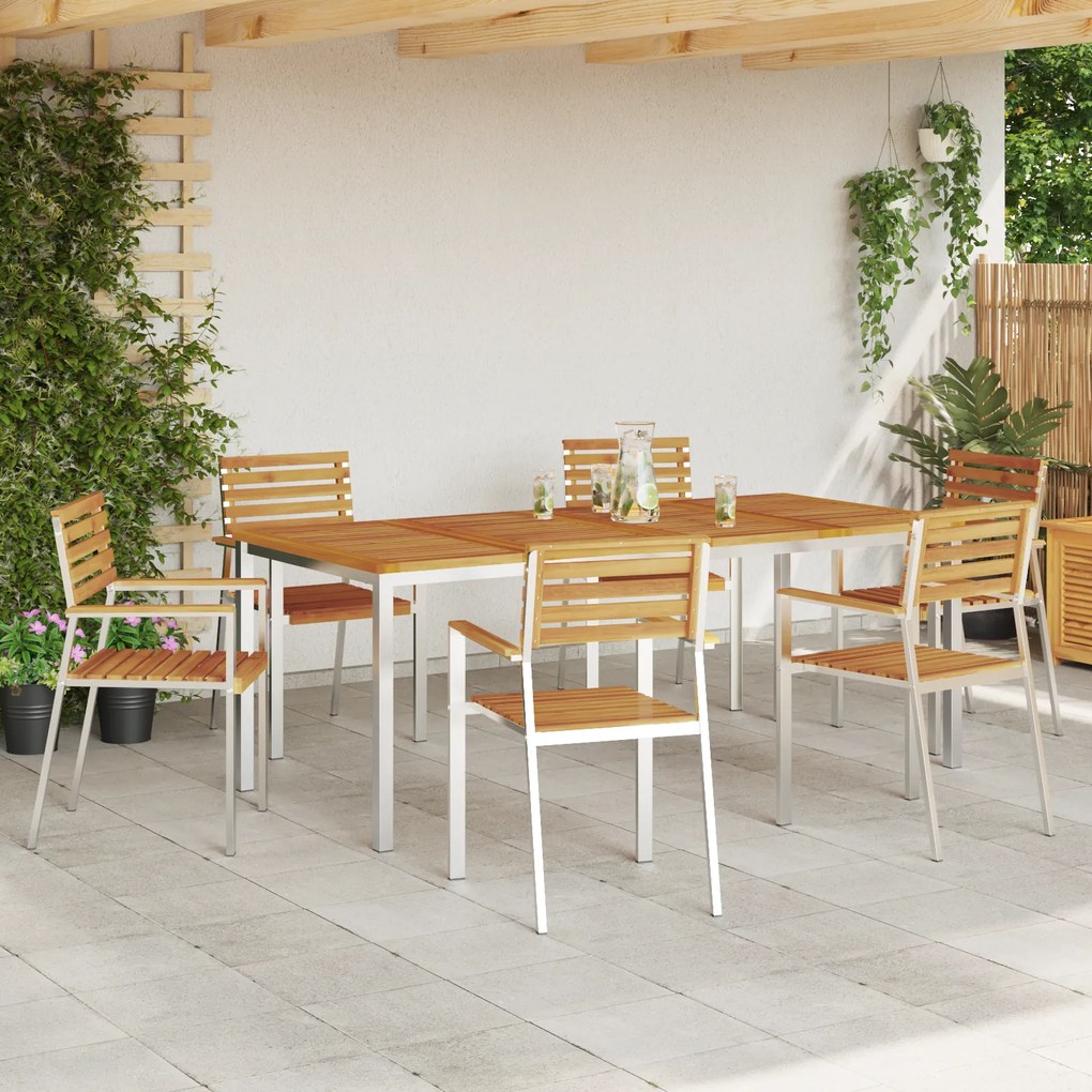 vidaXL Σετ Τραπεζαρίας Κήπου 7 pcs