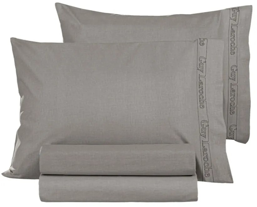 Σεντόνι Υπέρδιπλο Με Λάστιχο (160x200+32) Guy Laroche Color Plus Γκρι,Μπεζ