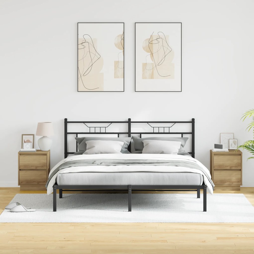 vidaXL Κομοδίνα με LED Φώτα 2 τεμ Τέχνη Δρυ 39x34.5x50 εκ.