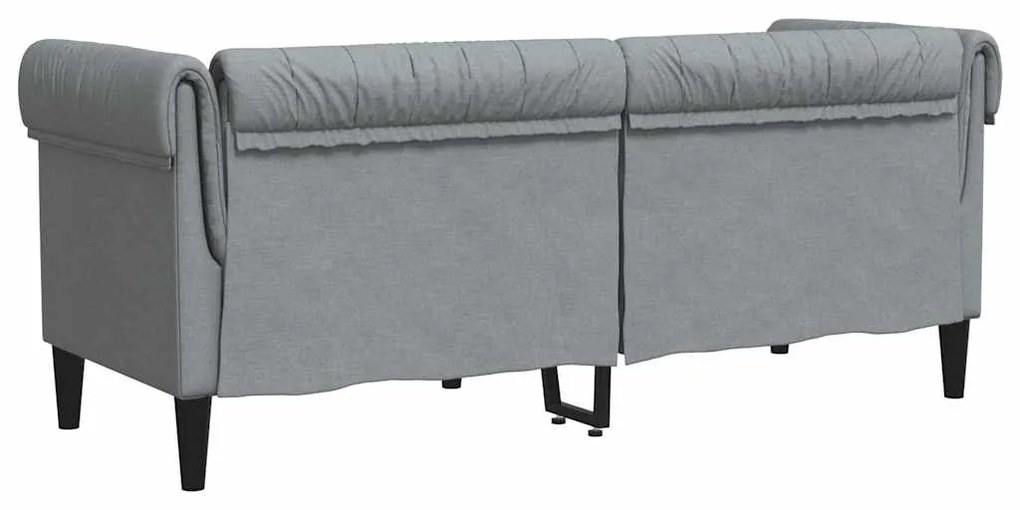 vidaXL Καναπές Διθέσιος Chesterfield Ανοιχτό Γκρι Υφασμάτινος