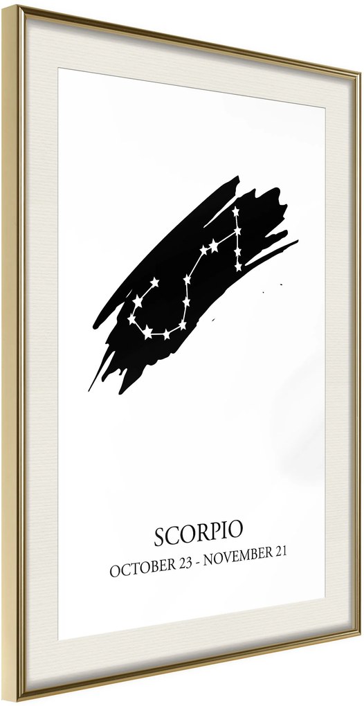 Αφίσα - Zodiac: Scorpio I - 20x30 - Χρυσό - Με πασπαρτού