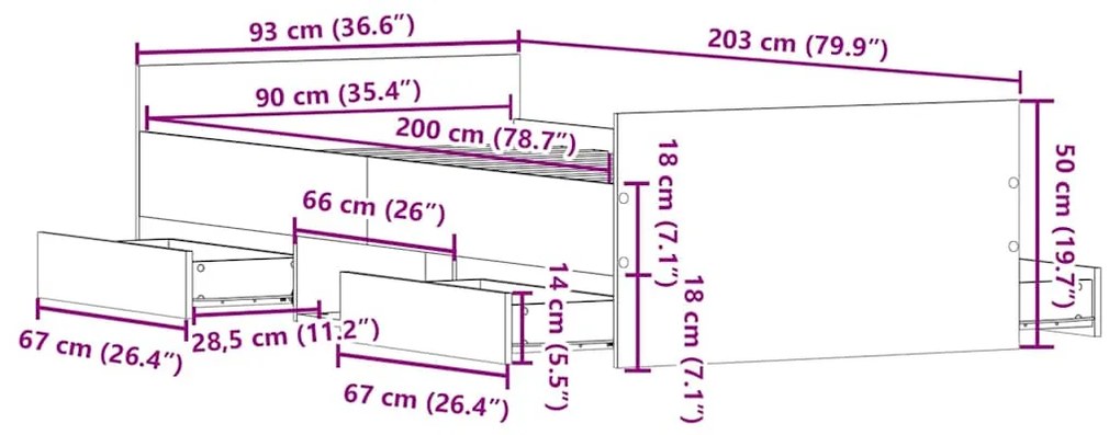 ΠΛΑΙΣΙΟ ΚΡΕΒΑΤΙΟΥ ΧΩΡΙΣ ΣΤΡΩΜΑ 90X200 ΕΚ. ΕΠΕΞΕΡΓΑΣΜΕΝΟ ΞΥΛΟ 3328804